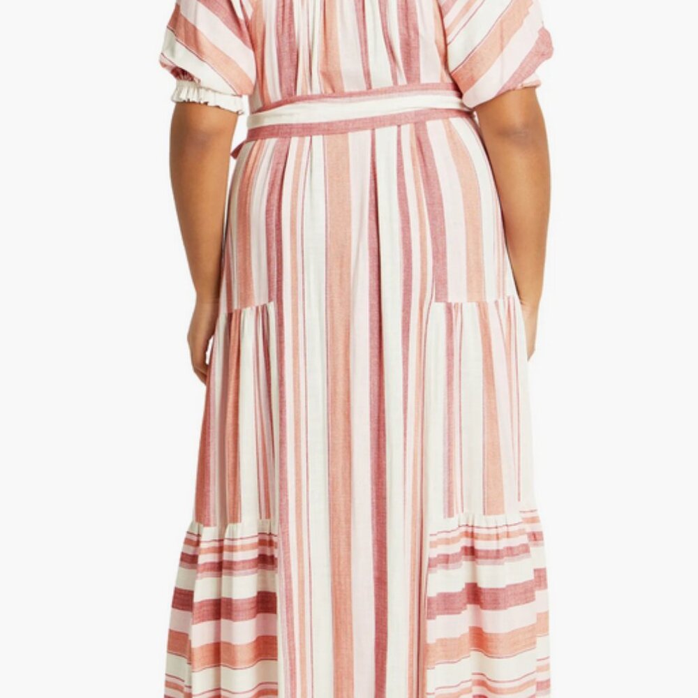 City Chic Stripe Maxi Dress City Chic-BEAUTIFUL SIZE 24/26 - Picture 6 of 6